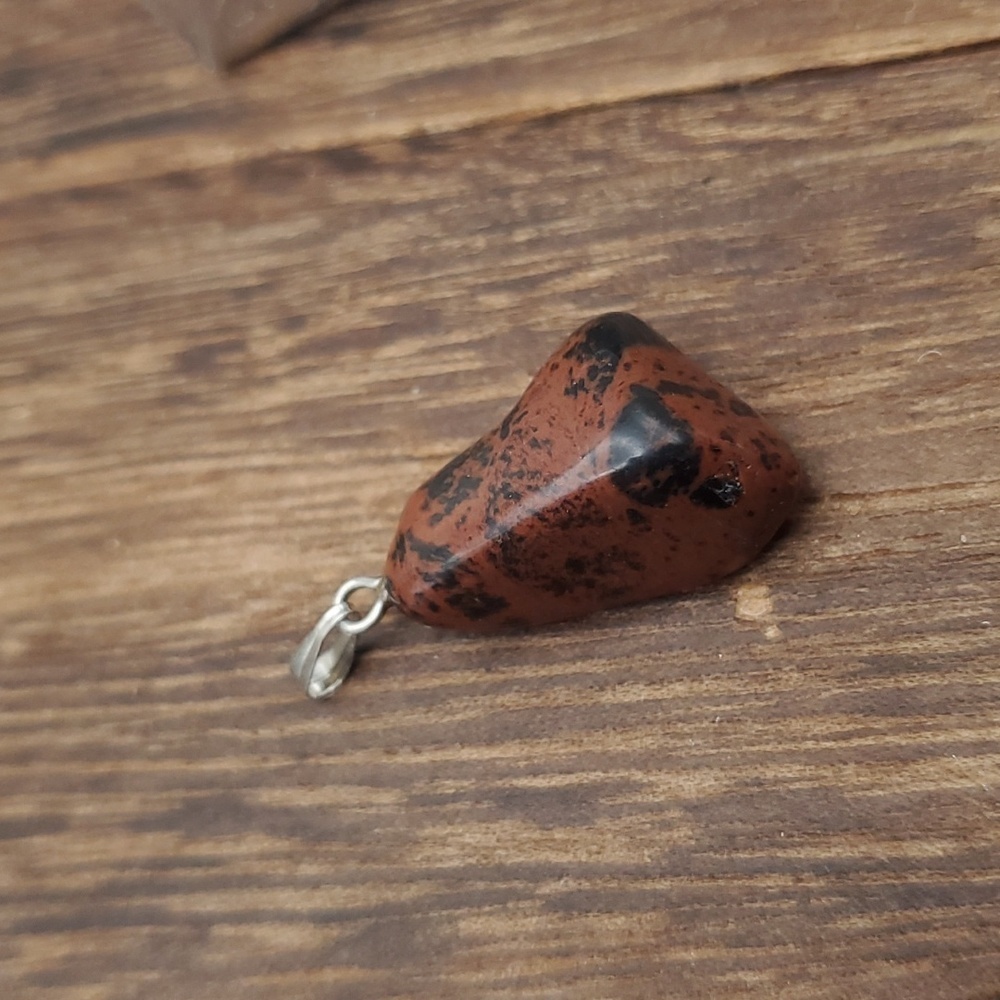 Stunning rainbow red jasper stone necklace pendant earthy‎
